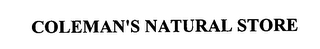 COLEMAN'S NATURAL STORE