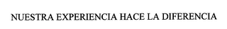 NUESTRA EXPERIENCIA HACE LA DIFERENCIA