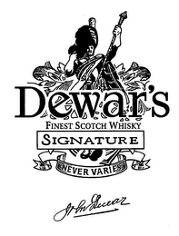 DEWAR'S SIGNATURE FINEST SCOTCH WHISKY NEVER VARIES