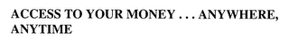 ACCESS TO YOUR MONEY ... ANYWHERE, ANYTIME
