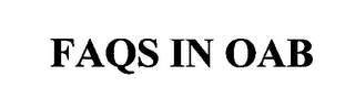 FAQS IN OAB