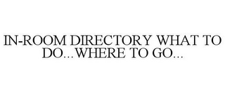 IN-ROOM DIRECTORY WHAT TO DO...WHERE TO GO...