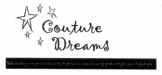 COUTURE DREAMS WHERE ELEGANCE JOINS URBANITY TO FORM A UNIQUE LINE OF PRODUCTS FOR YOUR LIFESTYLE