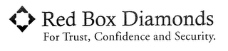 RED BOX DIAMONDS FOR TRUST, CONFIDENCE AND SECURITY.