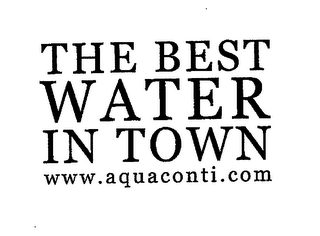 THE BEST WATER IN TOWN WWW.AQUACONTI.COM