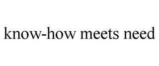 KNOW-HOW MEETS NEED