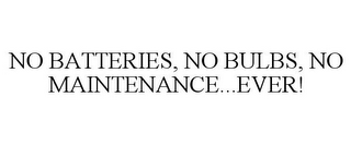 NO BATTERIES, NO BULBS, NO MAINTENANCE...EVER!