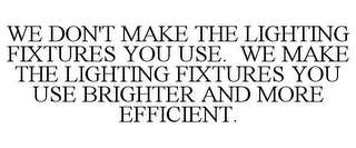 WE DON'T MAKE THE LIGHTING FIXTURES YOU USE. WE MAKE THE LIGHTING FIXTURES YOU USE BRIGHTER AND MORE EFFICIENT.