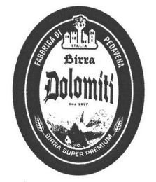 FABBRICA DI PEDAVENA ITALIA BIRRA DOLOMITI DAL 1897 BIRRA SUPER PREMIUM