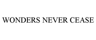 WONDERS NEVER CEASE