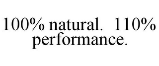 100% NATURAL. 110% PERFORMANCE.
