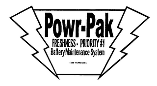 POWR-PAK FRESHNESS PRIORITY #1 BATTERY MAINTENANCE SYSTEM EXIDE TECHNOLOGIES