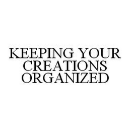 KEEPING YOUR CREATIONS ORGANIZED