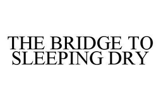 THE BRIDGE TO SLEEPING DRY