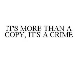 IT'S MORE THAN A COPY, IT'S A CRIME