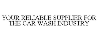 YOUR RELIABLE SUPPLIER FOR THE CAR WASH INDUSTRY