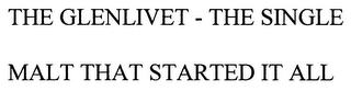 THE GLENLIVET - THE SINGLE MALT THAT STARTED IT ALL