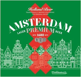 AMSTERDAM LAGER PREMIUM BEER ESTD 1680 ESTD