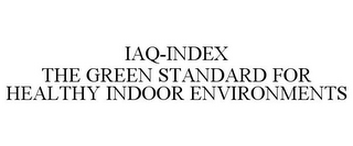 IAQ-INDEX THE GREEN STANDARD FOR HEALTHY INDOOR ENVIRONMENTS