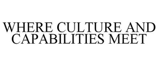 WHERE CULTURE AND CAPABILITIES MEET