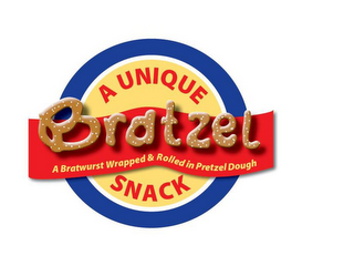 BRATZEL A UNIQUE SNACK A BRATWURST WRAPPED & ROLLED IN PRETZEL DOUGH