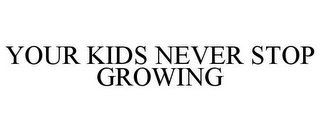 YOUR KIDS NEVER STOP GROWING