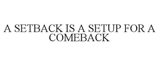 A SETBACK IS A SETUP FOR A COMEBACK