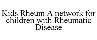 KIDS RHEUM A NETWORK FOR CHILDREN WITH RHEUMATIC DISEASE
