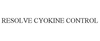 RESOLVE CYOKINE CONTROL