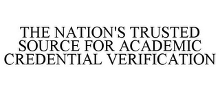 THE NATION'S TRUSTED SOURCE FOR ACADEMIC CREDENTIAL VERIFICATION