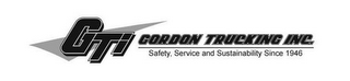 GTI GORDON TRUCKING INC. SAFETY, SERVICE AND SUSTAINABILITY SINCE 1946