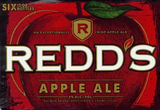 R AN EXCEPTIONALLY CRISP APPLE ALE REDD'S APPLE ALE 5% ALC./VOL. ALE WITH NATURAL APPLE FLAVOR & CARAMEL COLOR SIX 12 OZ. BOTTLES