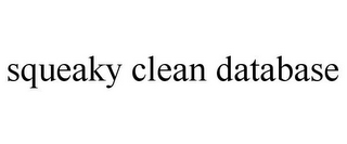SQUEAKY CLEAN DATABASE