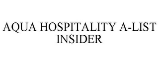AQUA HOSPITALITY A-LIST INSIDER