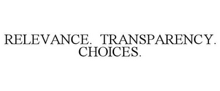 RELEVANCE. TRANSPARENCY. CHOICES.