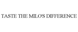 TASTE THE MILO'S DIFFERENCE