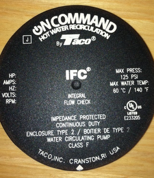 ON COMMAND HOT WATER RECIRCULATION BY TACO