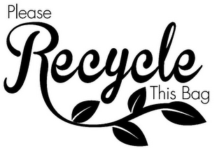 PLEASE RECYCLE THIS BAG