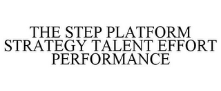 THE STEP PLATFORM STRATEGY TALENT EFFORT PERFORMANCE