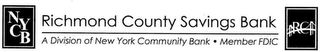 NYCB RICHMOND COUNTY SAVINGS BANK A DIVISION OF NEW YORK COMMUNITY BANK · MEMBER FDIC RC