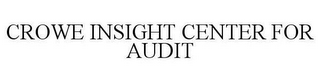 CROWE INSIGHT CENTER FOR AUDIT