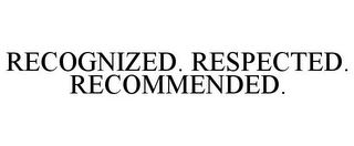 RECOGNIZED. RESPECTED. RECOMMENDED.