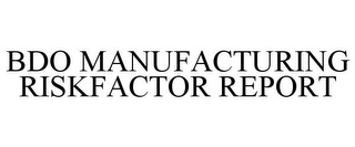 BDO MANUFACTURING RISKFACTOR REPORT
