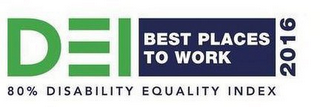 DEI BEST PLACES TO WORK 2016 80% DISABILITY EQUALITY INDEX