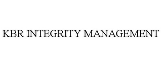 KBR INTEGRITY MANAGEMENT