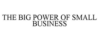 THE BIG POWER OF SMALL BUSINESS