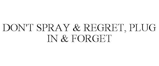 DON'T SPRAY & REGRET, PLUG IN & FORGET
