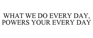WHAT WE DO EVERY DAY, POWERS YOUR EVERYDAY