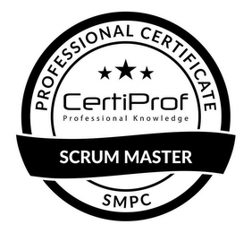PROFESSIONAL CERTIFICATE CERTIPROF PROFESSIONAL KNOWLEDGE SCRUM MASTER SMPC