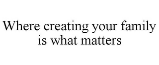 WHERE CREATING YOUR FAMILY IS WHAT MATTERS